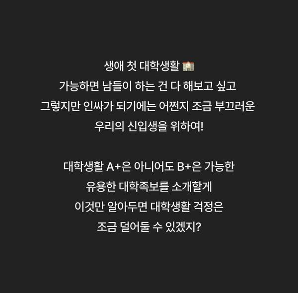 대학 신입생을 위한 캠퍼스라이프 가이드 소개