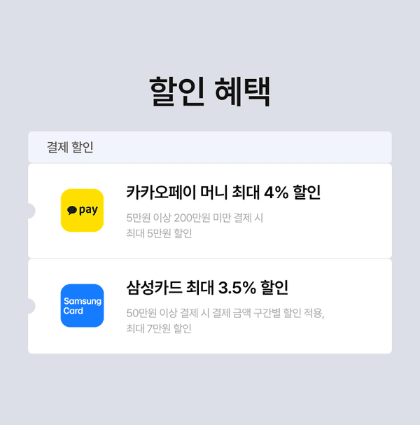 카카오페이와 삼성카드 결제 시 제공되는 할인 혜택 안내