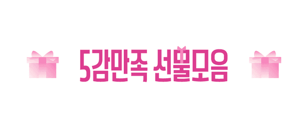 5만원 이상 구매 시 선택 가능한 선물 모음을 안내하는 배너